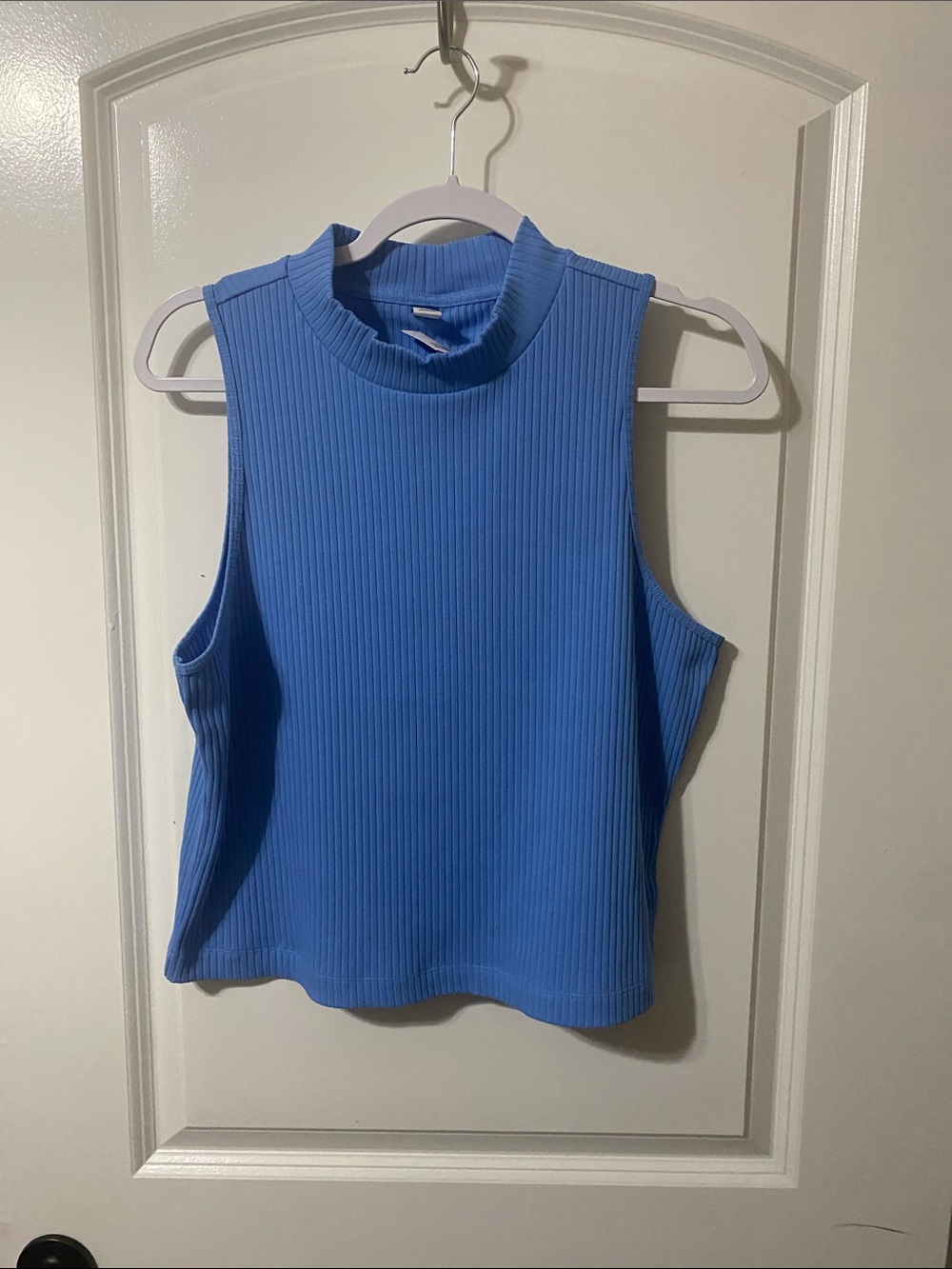 Old Navy Ribbed Mock Neck Tank Top in Blue